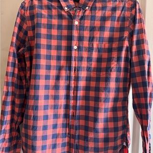 Peach and Blue gingham J Crew shirt